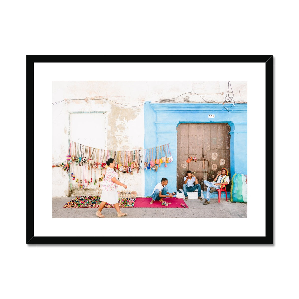 CARTAGENA STREET MARKET Framed & Mounted Print