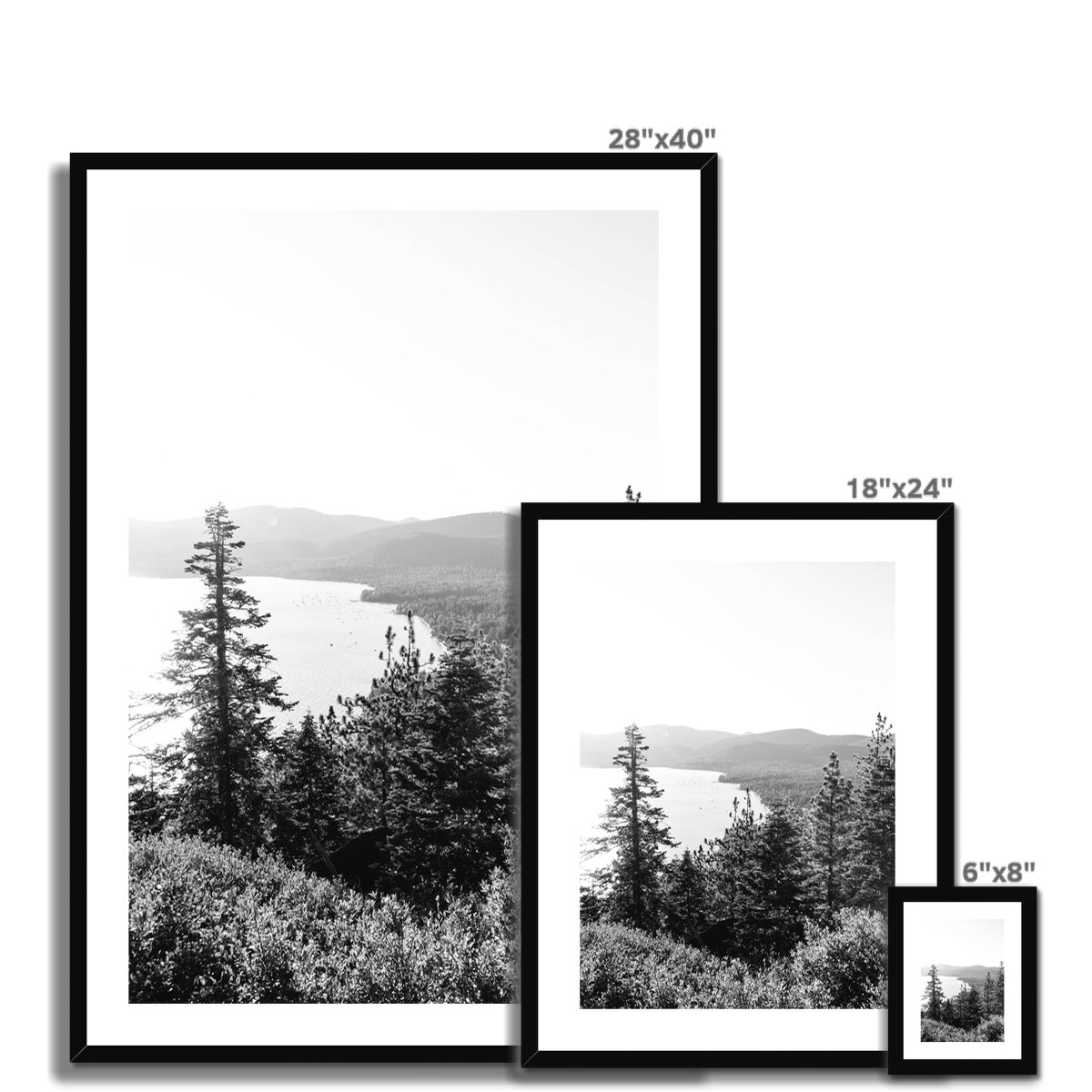 LAKE TAHOE BW Framed & Mounted Print