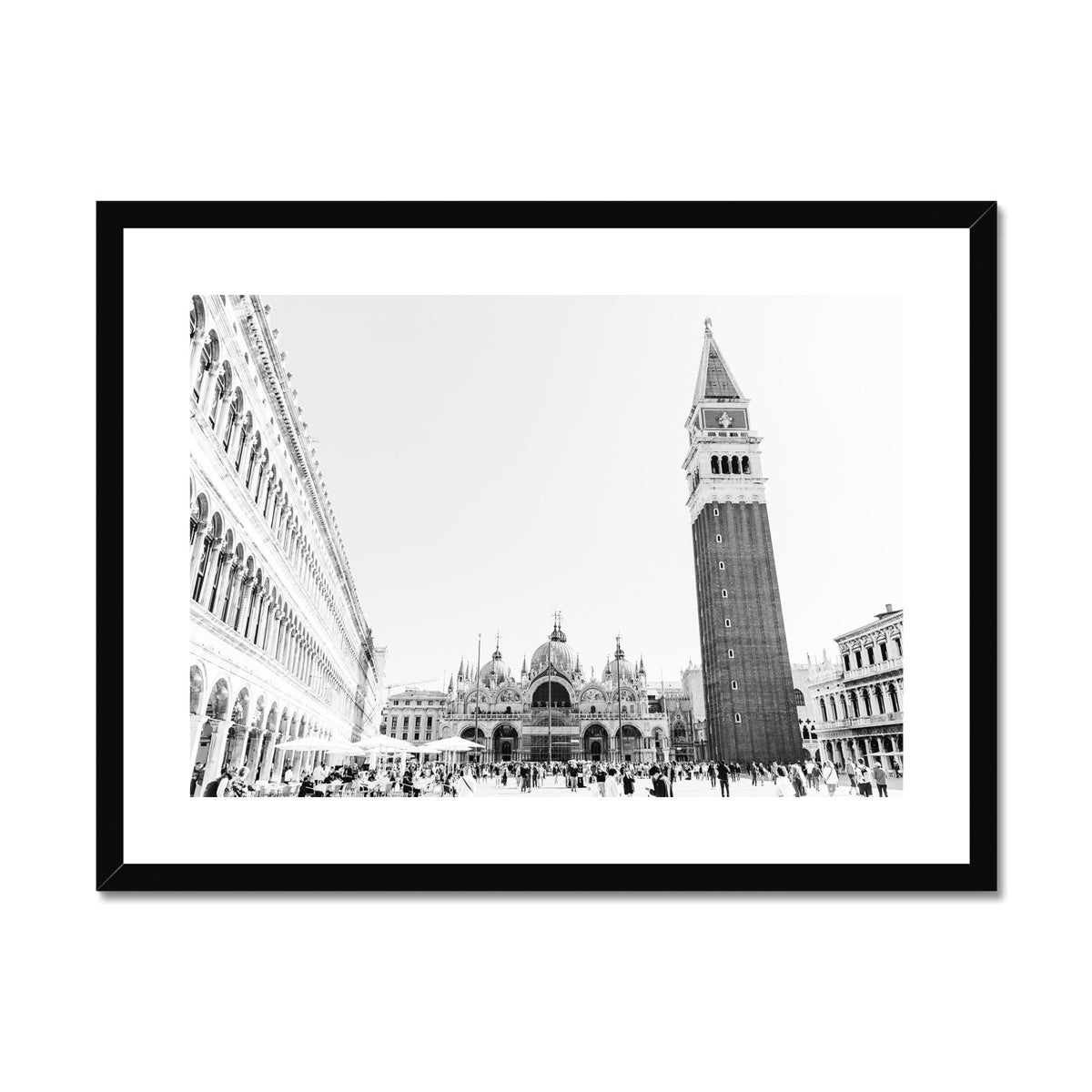 SAINT MARK'S SQUARE BW Framed & Mounted Print