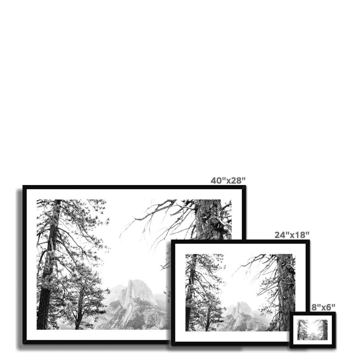 HALF DOME BW Framed & Mounted Print
