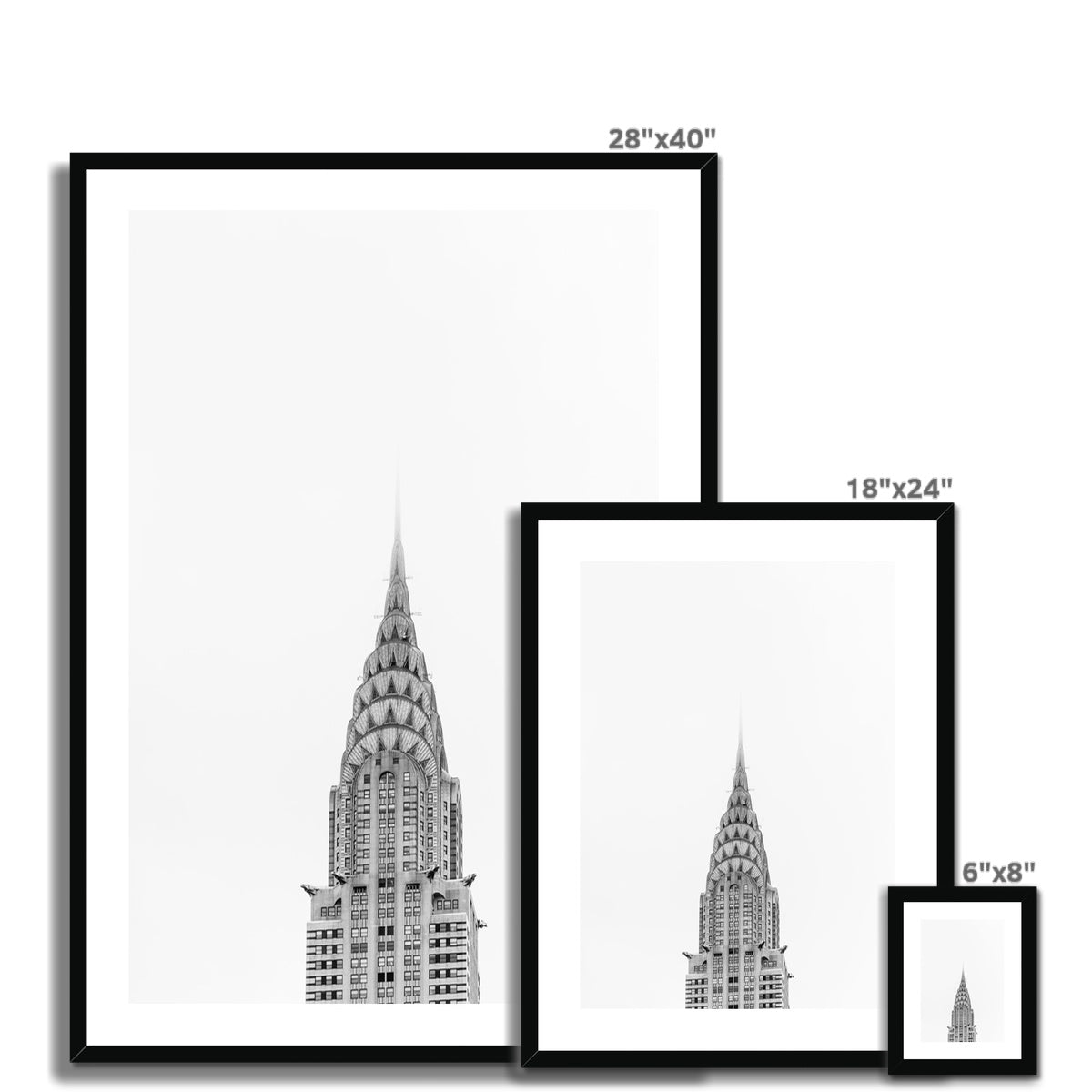 CHRYSLER BUILDING BW Framed & Mounted Print