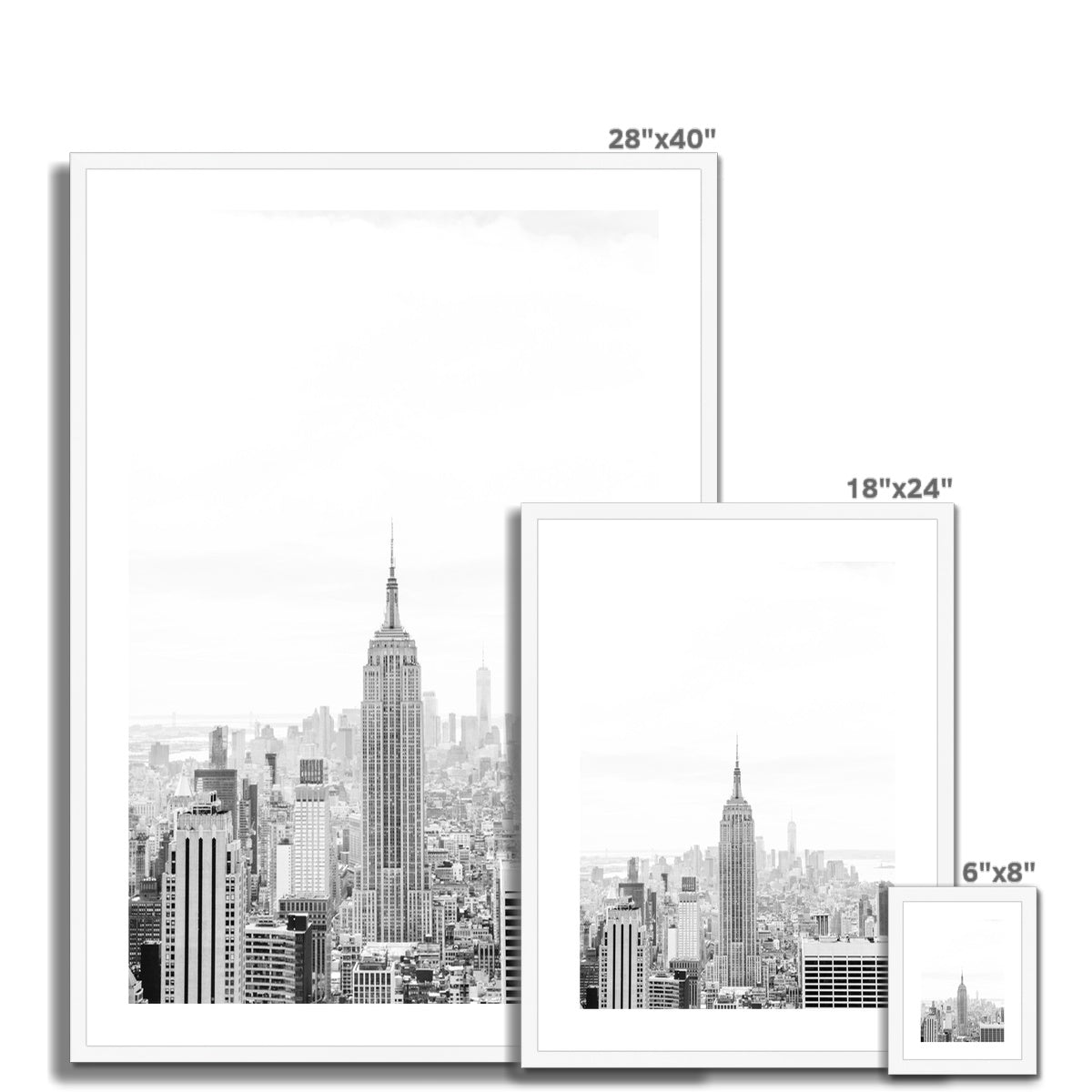 EMPIRE STATE BUILDING BW Framed & Mounted Print