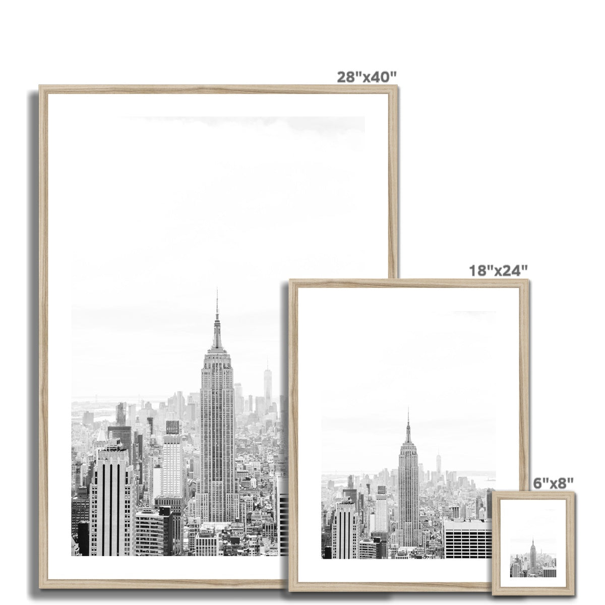 EMPIRE STATE BUILDING BW Framed & Mounted Print