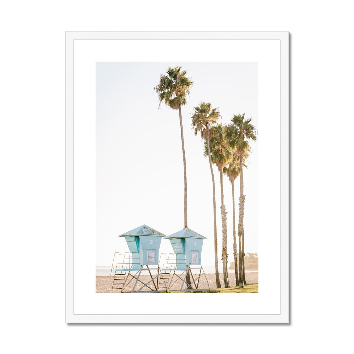 LIFEGUARD TOWERS Framed & Mounted Print